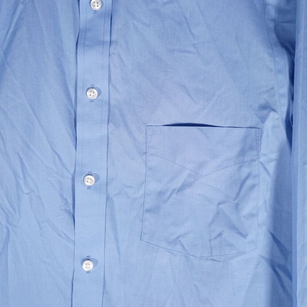 Stafford Blue Dress Shirt Button Up Easy Care Broadcloth 14.5 - Picture 3 of 8